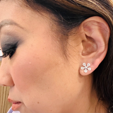 Radiant Bloom Diamond Cluster Stud Earrings