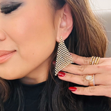 Scintilate Diamond Bezel Curtain Earrings