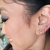Sunshine Flower Fancy Yellow Stud Earrings