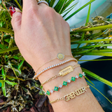 Emerald and Diamond Floral Link Bracelet