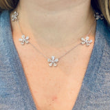 Floral Diamond Station Necklace