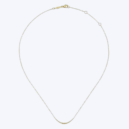 Graduating Beads Curved Bar Necklace