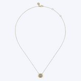 Geometric Baguette & Round Diamond Pendant Necklace