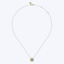 Load image into Gallery viewer, Geometric Baguette &amp; Round Diamond Pendant Necklace
