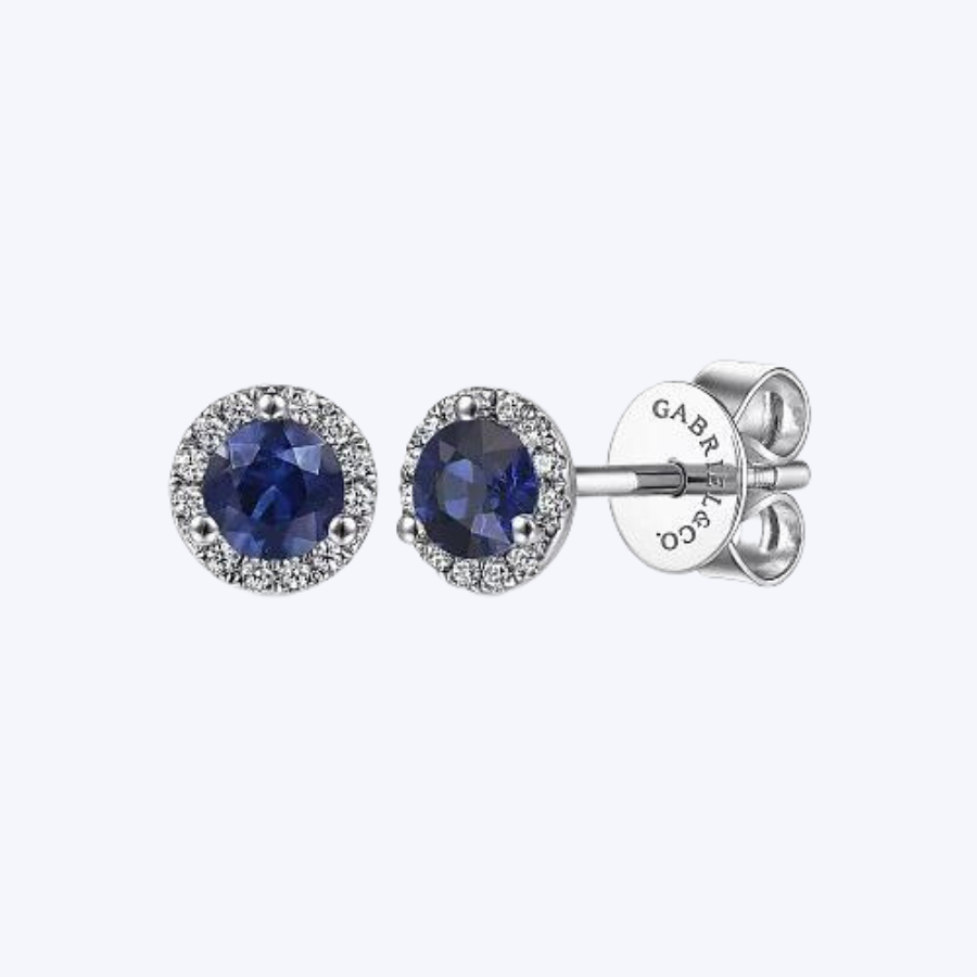 Diamond & Sapphire Stud Earrings