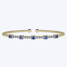 Load image into Gallery viewer, Bujukan Diamond and Blue Sapphire Cuff Bracelet

