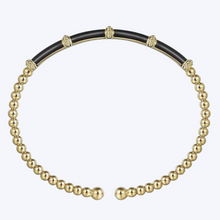 Load image into Gallery viewer, Bujukan Beads Split Bangle with Black Enamel
