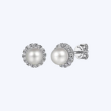 Diamond & Pearl Stud Earrings