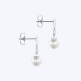 Vintage Inspired Diamond & Pearl Drop Earrings