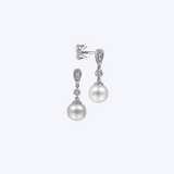 Vintage Inspired Diamond & Pearl Drop Earrings