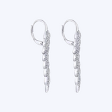 Elongated Vertical Diamond Branch Drop Earrings