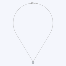 Load image into Gallery viewer, Lusso Color Aquamarine &amp; Diamond Halo Pendant Necklace
