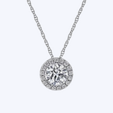 Gaby Diamond Halo Pendant Necklace