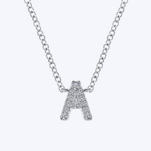 Load image into Gallery viewer, Gaby Diamond A Initial Pendant Necklace
