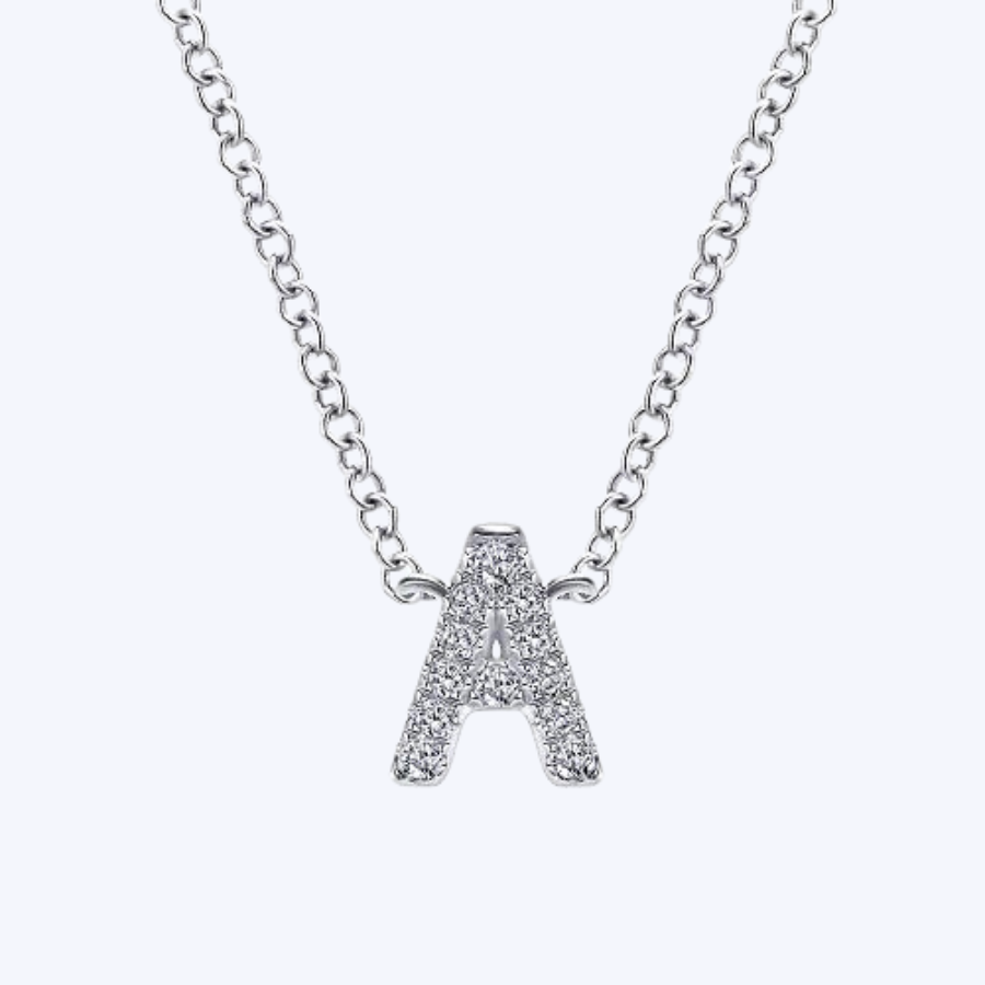 Gaby Diamond A Initial Pendant Necklace
