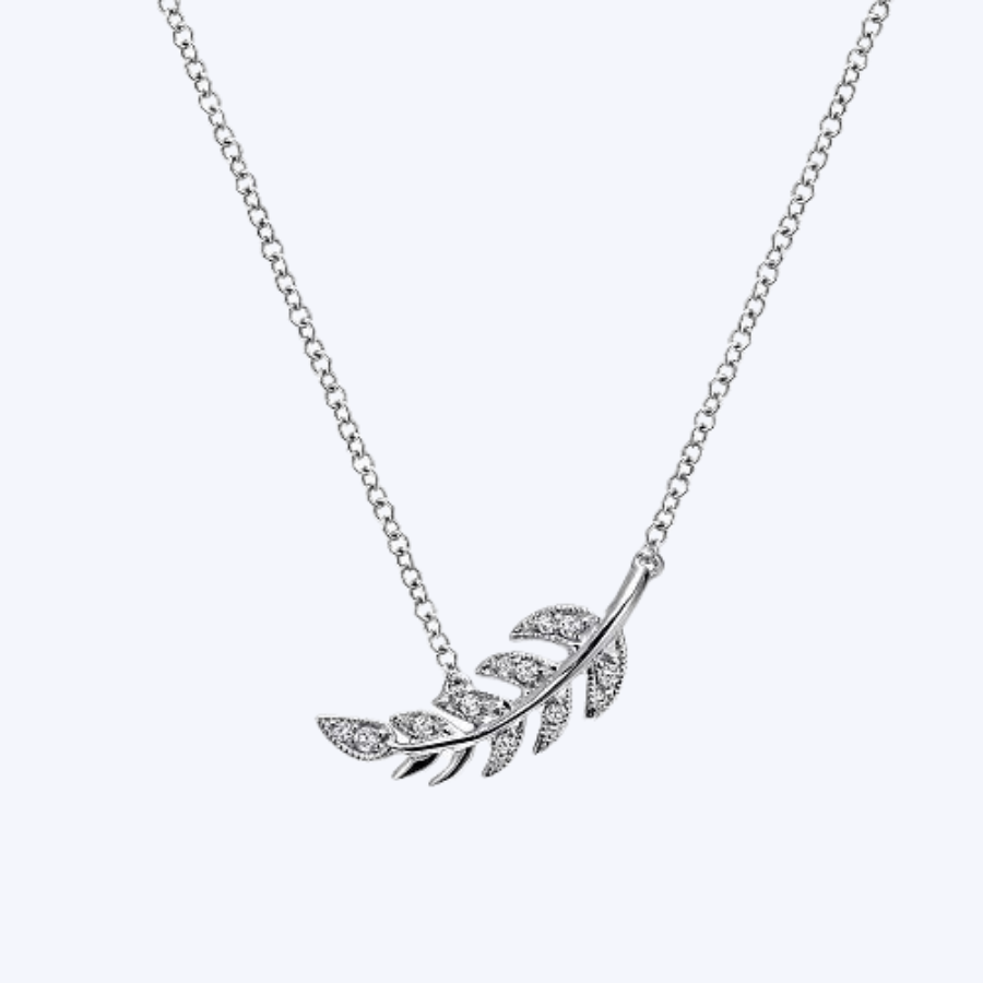Gaby Diamond Leaf Pendant Necklace