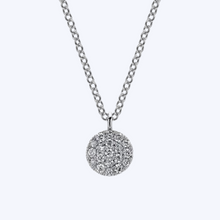 Load image into Gallery viewer, Gabriel Round Pave Diamond Disc Pendant Necklace
