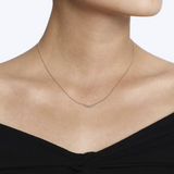 Gaby Curved Diamond Bar Necklace