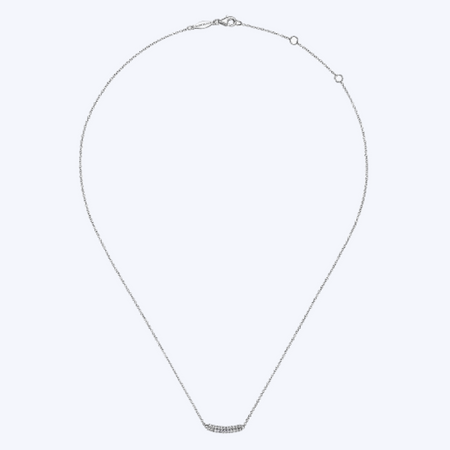 Gaby Curved Pave Double Diamond Bar Necklace
