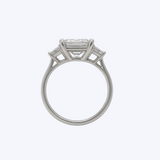 Emerald Cut Lab-Grown Diamond with Matching Side Trap Diamonds