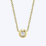 Corrina Bezel Single Diamond Pendant Necklace