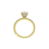 2.86ctw Oval Lab-Grown Diamond Ring Pavé Setting w/ Hidden Halo