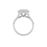 4.67ctw Emerald Cut Lab-Grown Diamond w/ Halo Accent Pavé Setting