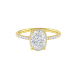 3.03ctw Elongated Cushion Cut Lab-Grown Diamond with Semi Hidden Halo