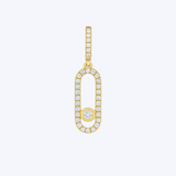 Floating Diamond Pave Oval Pendant