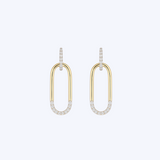 Diamond Pave Paperclip Drop Earrings