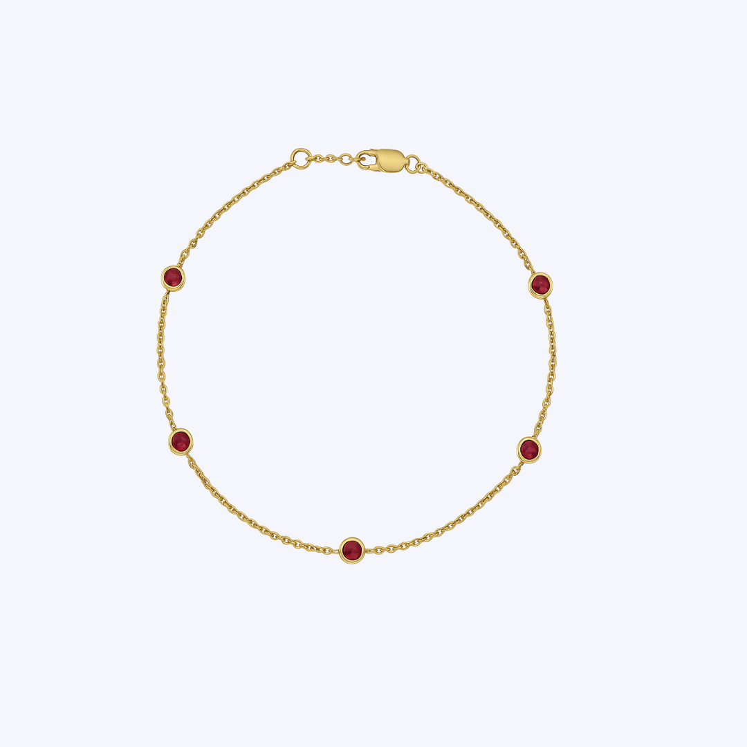Bezel Set Station Bracelet