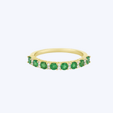 Emerald Band with Double Diamond Accent