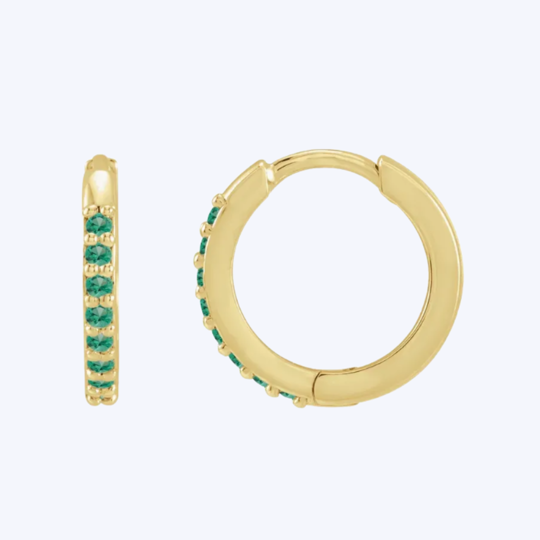 Lab-Grown Emeralds Huggies