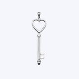 Sterling Silver Heart Key Pendant
