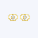 Diamond Interlocking Hoop Studs