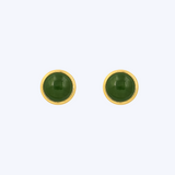 Bezel Jade Studs