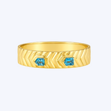 Modern Chevron Bracelet with Hexagonal Topaz