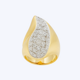 Sculpted Flame Diamond Dome Ring