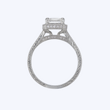 1.20ctw Vintage Inspired Emerald-Cut Diamond Halo Ring
