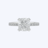 1.13ctw Platinum Cushion Diamond Eternity Ring with Hidden Halo Accent