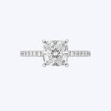 1.51ctw Platinum Cushion-Cut Diamond Solitaire with Pave Band