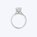 1.51ctw Platinum Cushion-Cut Diamond Solitaire with Pave Band