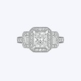 1.93ctw Vintage-Style Radiant-Cut Diamond Ring