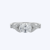 Lab-Grown Oval Diamond Ring with Sapphire Accents