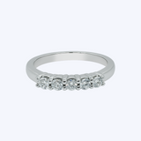 Shared-Prong 5 Diamond Ring