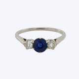 Vintage Three-Stone Sapphire Engagement Ring