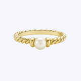 Rope Twist Petite Pearl Ring