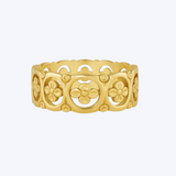 Vintage Floral Medallion Gold Band