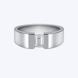 Modern Baguette-Cut Diamond Platinum Band