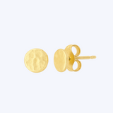 Vintage Petite Hammered Gold Circle Studs